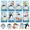 8 Colagem de Rosto de Pinguim Desenho Animado Pintado Infantil Criativo Manual DIY Decoração de Celular Caderno Adesivos à Prova d'Água