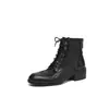 Muito Bonitas ~ Versão de Alta Definição das Novas Botas de Cadarço de Couro de Cabra de Primeira Camada 2025 Botas Curtas Tamanho Grande Sapatos Femininos Tendência