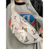 Bolsa de Pecho Casual de Tela de Nylon con Estampado de Oso 2024 Nueva Bolsa de Hombro Cruzada de Moda Bolsa de Cintura de Gran Capacidad para Viajes