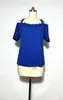 Spot wish Amazon quente europeu e americano gola V costura manga curta renda casual solta camiseta para mulheres