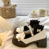 Zapatos de salón bajos de tacón alto gruesos con punta redonda estilo francés para mujer, nuevos zapatos Mary Jane versátiles para aumentar la altura del verano 2026, zapatos pequeños de piel