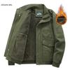 Otoño e invierno 2022 Nueva chaqueta casual para hombre para exteriores ropa de trabajo militar chaqueta con múltiples bolsillos forrada de polar lavada abrigo hombre