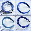 Diadema azul Klein para mujer, estilo coreano, otoño e invierno, de alta gama, de felpa, con ala ancha, parte superior lavada con craneal, accesorios para el cabello