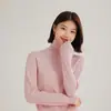 Suéter de Cachemira Estilo Nuevo para Mujer con Cuello de Espiga de Trigo, Ropa Interior para Otoño e Invierno, Elegante Suéter Base de Punto de Cuello Alto