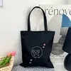 Bolso de lona artístico de moda transfronterizo para estudiante, de un solo hombro, estilo japonés de dibujos animados, bolsa de compras tote, cruzado, gran capacidad, bolsa para libros