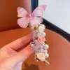 Anel de Cabelo Infantil Borboleta Pérola Linha Telefônica Meninas Rabo de Cavalo Trança Bolha Corda de Cabelo Laço de Cabelo para Meninas Artefato para Não Quebrar o Cabelo