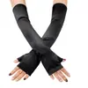 Guantes Largos de Satén para Halloween Protección Solar Guantes Divertidos para Exposición Guantes de Etiqueta de Novia Performance