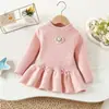 Vestido Suéter para Niña Otoño e Invierno Nuevo Estilo Vestido de Punto con Lunares para Bebé Vestido Princesa Versión Coreana Vestido Princesa Dulce y Lindo