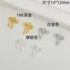 Pingente Pendente Único Laço Zircônia Tripla Ouro 18K Alta Retenção de Cor Joias Femininas de Alto Padrão Acessórios para Corrente DIY Feito à Mão