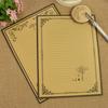 Papel de carta retro estilo europeo de papel kraft con flores, papel para carta de amor escrita a mano para enviar a novia, papel de carta para carta de confesión de estudiante 8