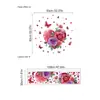 Pegatinas de Pared con Forma de Corazón y Rosas Transfronterizas para Dormitorio, Sala de Estar, Entrada, Pared de Fondo, PVC Autoadhesivas y Removibles