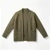 Cardigan Masculino Outono/Inverno 2026 Cor Sólida Tricô Texturizado Peça de Sobrepor Jovem Gola Careca Solto Suéter Casual Manga Longa Tricô