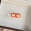 Pasador de Pelo Pequeño Tipo Gel Pinza de Pato Ins Lindo Femenino Doble Manzana Flequillo Pinza Lateral Pasador para Mujeres