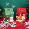 Empaque para hornear en Navidad bolsa de papel portátil caja de empaque crujiente de copo de nieve caramelo turrón galletas caja pequeña de mano