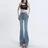 Jeans Acampanados Vintage para Mujer, Otoño e Invierno 2025 Nuevos de Cintura Alta Ajustados Versátiles Elásticos de Campana