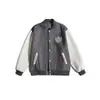 Nanxia Disfraz Otoño Nuevo Marca de Moda Retro Americana Bordado de Insignia Chaqueta Unisex Bloque de Color Estilo Universitario
