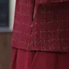 Elegante vestido para mamá, corte holgado, longitud media, nueva colección primavera/otoño, diseño de dos piezas simulado, manga larga, adecuado para mujeres de mediana edad y mayores, tela gruesa
