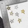 Pingente Estrela de Cinco Pontas Vazado Multicor Retrô 16x14mm Liga de Zinco Acessórios DIY Colar Brinco Acessórios para Joias Atacado