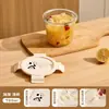 Lonchera de Vidrio Xilekou, Segura para Microondas, para Oficinistas, Lonchera de Frutas tipo Bento, Lonchera Compartimentada, Grado Alimenticio