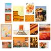 Estilo ins lazer verão cartão postal renovação quarto de aluguel relógio celebridade da internet fundo de parede adesivos decorativos