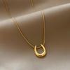Collar con colgante de gota de agua de metal largo, accesorios para mujer, nuevo estilo 2025, cadena simple de acero de titanio de alta calidad que combina con todo.
