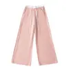 Pantalones Casuales de Cintura Alta con Diseño de Puntadas de Nicho y Contraste de Color, Verano, Nueva Moda, Holgados, Adelgazantes, Pierna Recta para Mujer