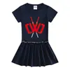 Verano 2023 nueva ropa infantil coreana vestido de manga corta Chad Wild Clay falda fina de estilo extranjero plisada