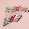 Lápis sem apontar com borracha escondida para pintura estudantil DIY, chaveiro portátil, lápis com contas