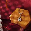 Colar Banhado a Ouro Prata de Lei S925 Conjunto de Corrente Fina Pingente de Clavícula com Zircônia para Mulheres