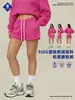 Producto nuevo transfronterizo 350G estilo callejero americano de forro polar deportivo casual pantalones de chándal para mujer, otoño e invierno dopamina chica caliente pantalones cortos para mujer