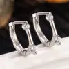 Elegantes y Lujosos Pendientes de Zirconia en Forma de U para Mujer, Pendientes Geométricos de Gama Alta de Nicho, Accesorios, Suministro Transfronterizo