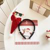 Diadema Navideña de Oso Lindo Tocado Lazo Rojo Atmósfera Femenina Vestido Festivo Foto Cos Accesorios para el Cabello