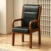 Silla de oficina con respaldo de madera maciza, silla de conferencia, silla con reposabrazos para personas mayores, silla de computadora, cómoda silla para uso doméstico para mahjong, silla de recepción