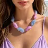 Yongge Jewelry Collar Transparente de Acrílico Colorido Transfronterizo Collar de Perlas de Color Dopamina de Moda para el Verano