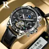 Dropshipping Transmisión en Vivo de Douyin Popular Ruizhiyuan Moda Masculina Reloj Mecánico para Hombre Reloj Mecánico Hueco Totalmente Automático para Hombre