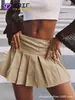 Falda Plisada Madura de Venta Caliente Transfronteriza para Primavera y Verano, Falda Corta de Línea A Versátil Moldeadora de Cintura a la Moda Estilo Europeo y Americano