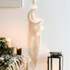 Tapiz de Luna Tejido Atrapasueños Colgante de Pared Interior de Hotel Decoración de Pared Estrellas y Luna Hechas a Mano Nórdicas