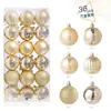 Navidad Nuevo Irregular 36 Bolas de Plástico Galvanizado Adornos de Bola de Navidad Clásicos Juego de Decoraciones Colgantes para Árbol de Navidad