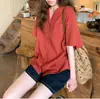 Camisa de Manga Corta a Rayas de Diseño de Nicho para Mujer Verano 2025 Nuevo Estilo Top Holgado