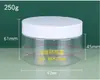 Frasco Transparente de Boca Larga em Estoque 200ml Frasco para Creme de Massagem Esfoliante 500g Creme Facial Pote Selado de Grau Alimentício