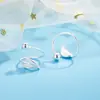 Nuevos Pendientes de Rosca con Forma de Hoja, Diseño Sencillo de Nicho, Accesorios de Oreja Cotidianos de Moda y Versátiles para Mujer