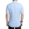 Camisas de Verano de Manga Corta para Hombre de Comercio Exterior para Hombres Jóvenes, Camisas Coreanas de Color Sólido Ajustadas para Hombres, Ropa para Hombre de Tallas Grandes