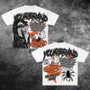 Camiseta de Hombre con Estampado Americano, Estilo Vintage Y2K, Camiseta Oversize de Algodón Puro, Ropa Gótica para Mujer de Pareja, Patrón Gótico Harajuku