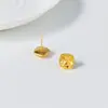 Brincos Quadrados de Prata de Lei S925 Nalan com Gravação de Linhas, Requintados e Simples, Brincos de Design de Nicho Estilo Ins M08329