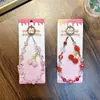 Cadena para Teléfono Móvil con Cuentas de Cereza Cadena Colgante para Bolso con Lazo de Cristal Lanyard de Perlas para Teléfono Móvil Regalo Pequeño Venta al por Mayor