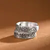 Jade Hongguo Lótus Moda Anel de Moda Masculino e Feminino Personalidade Retrô Nicho Relevo Fábrica de Joias da Moda Outlet
