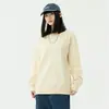 Sudadera de Algodón de Alta Gama, Color Sólido, Saludable, con Logo Impreso Personalizado, Ropa de Trabajo de Cuello Redondo para Otoño e Invierno, Uniforme Corporativo de Manga Larga con Bordado