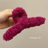 Pinza para el pelo de cordero con cabeza trasera de felpa para mujer, grande, de alta gama, con forma de tiburón, accesorios para el pelo de otoño e invierno.
