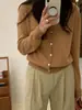 Cárdigan de punto grueso con cuello redondo para mujer, nueva colección otoño/invierno 2026, estilo coreano, suéter simple y estilizado, prenda exterior versátil, moderno