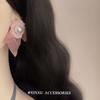 Pendientes de Flores de Chifón Francés Románticos de Hadas con Perlas Pendientes Sentido de la Moda Nicho Estilo Hong Kong Retro Elegantes Pendientes Mujeres